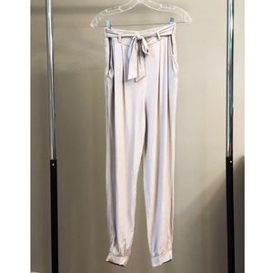 Beige/Cream Tie-Waist Pants